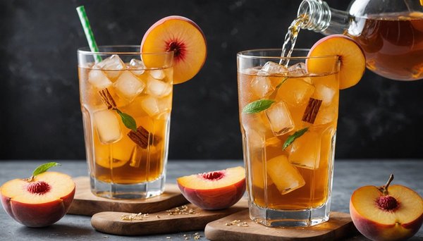 Découvrez la recette du thé glacé à la pêche et au gingembre